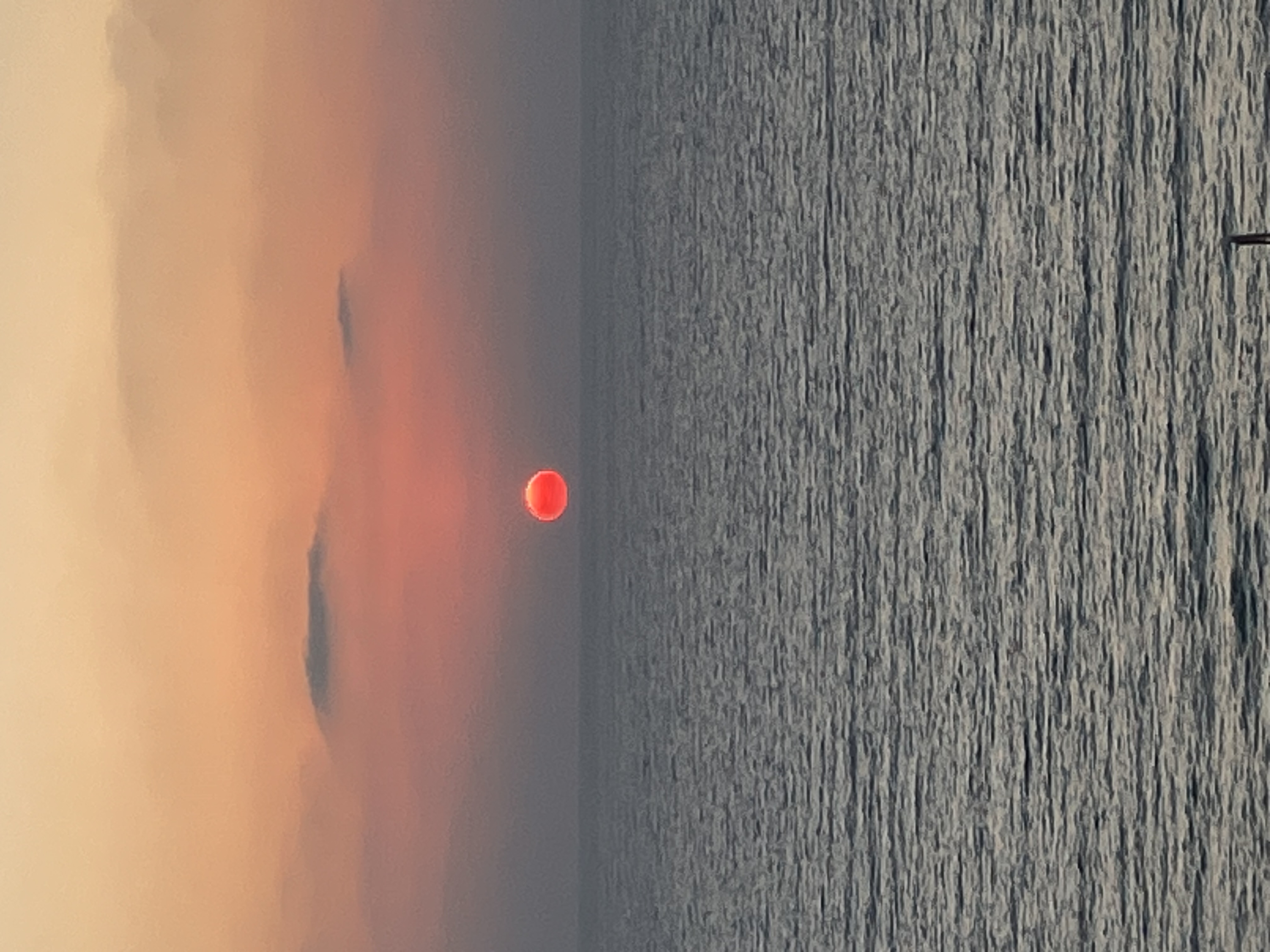 A red sunset over the sea